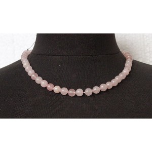 Бусы из розового кварца шарик 8мм, 46см