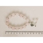 Браслет из розового кварца, шарик 12мм, с фурнитурой