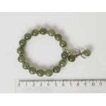 Браслет из нефрита (натуральный), шарик 10мм, с фурнитурой