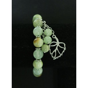 Браслет из оникса, шарик 10мм, с подвеской