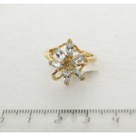 Кольцо с топазом голубым "6 камней"