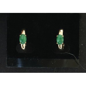 Серьги из хризопраза (темный) "колечки"