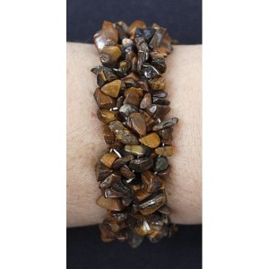 Браслет из тигрового глаза, галтовка, длина 16-17см