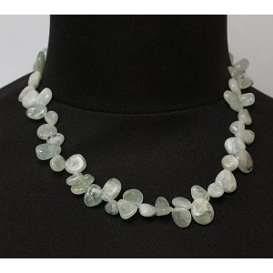 Бусы из аквамарина, "облепиха", 48см