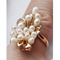 Кольцо с жемчугом "большой виноград"