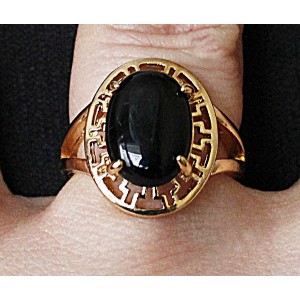 Кольцо с ониксом черным "греческое"