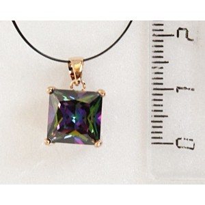 Кулон из фианита "мистик", квадрат