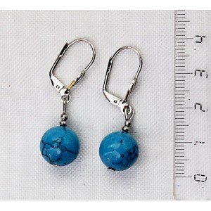 Серьги из бирюзы (имитация), шарик 12мм