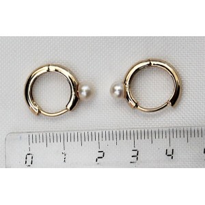 Серьги из жемчуга белого "колечки"