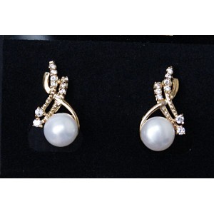 Серьги из жемчуга белого "икс"