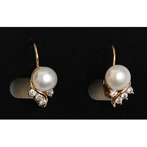 Серьги из жемчуга белого "чайка"