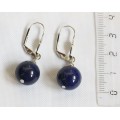 Серьги из лазурита, шарик 12мм
