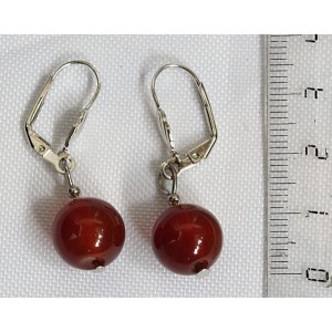 Серьги из сердолика, шарик 12мм