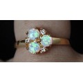 Кольцо с опалом японским "незабудка"