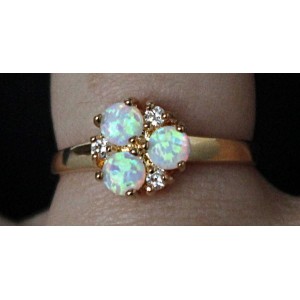 Кольцо с опалом японским "незабудка"