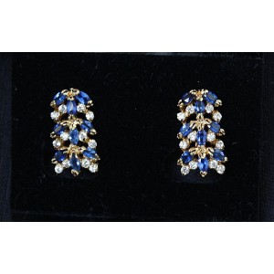 Серьги из шпинели "косичка 3 ряда"