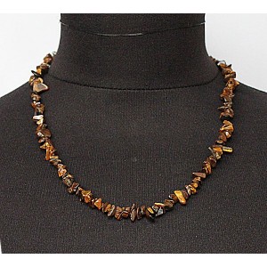 Бусы из тигрового глаза, галтовка, 48см