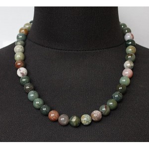 Бусы из яшмы зеленой, шары 12 мм, 46-48см