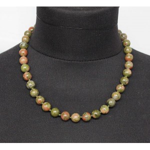 Бусы из унакита, шарик 10мм