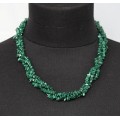 Бусы из малахита (галтовка), жгут 3 нити