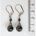 Серьги из гематита, шарик 10мм и 4мм