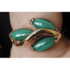 Кольцо с малахитом "большой рис"