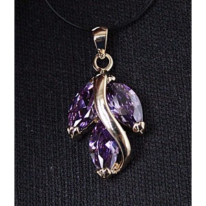 Кулон из аметиста (синт.) "большой рис"