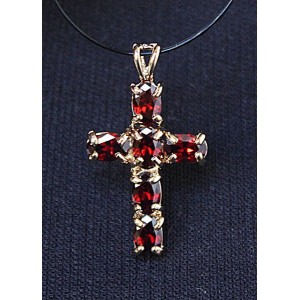 Кулон из граната "крест"